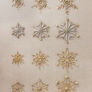 Elegant Gold Antiqued Snowflake Ornaments and Tree Topper